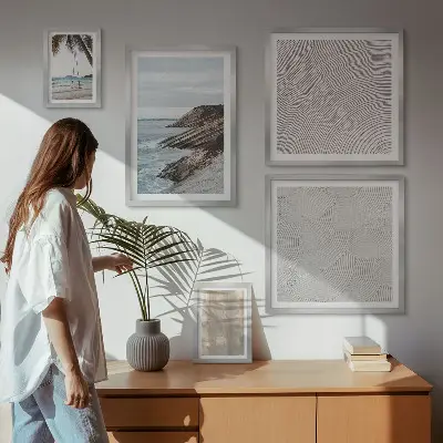 Summer sand seaside view wall art set of 5 pieces