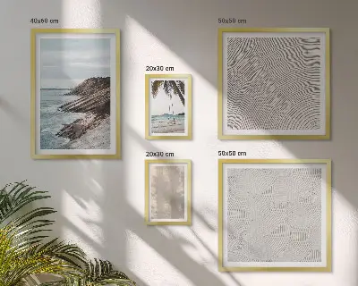 Summer sand seaside view wall art set of 5 pieces