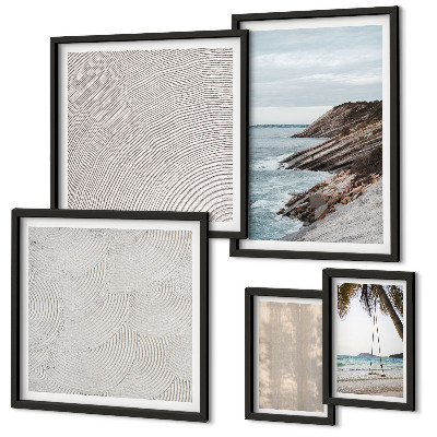 Set of 5 wall art pieces Summer sand seaside views
