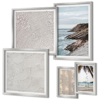 Set of 5 wall art pieces Summer sand seaside views