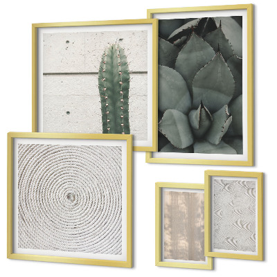 Gallery wall Summer textures with a tropical feel