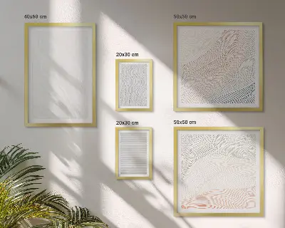 Set of 5 wall art pieces with bright string pattern structures