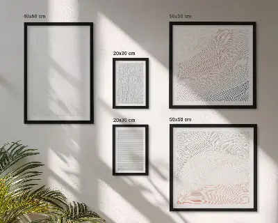 Set of 5 wall art pieces with bright string pattern structures