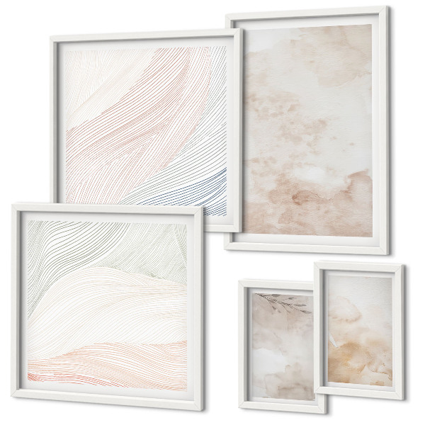 Gallery wall Watercolor leaves and spots