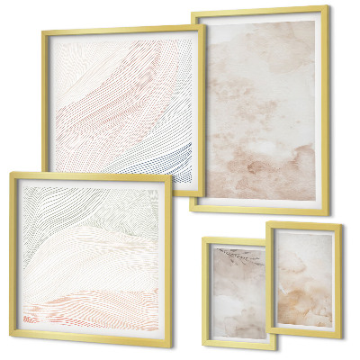 Gallery wall Watercolor leaves and spots