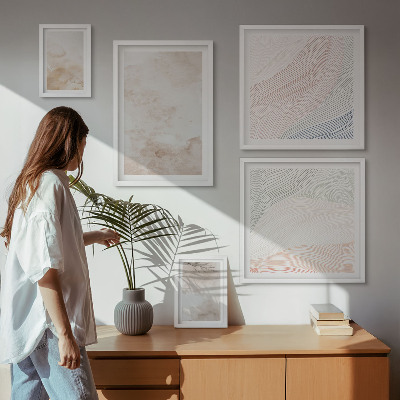 Gallery wall Watercolor leaves and spots
