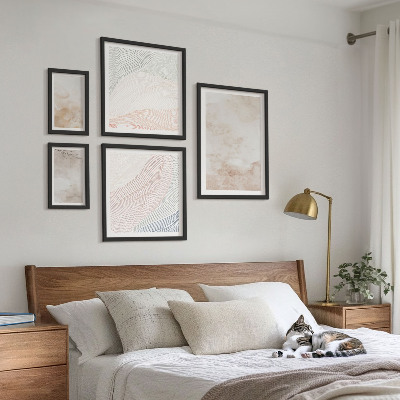 Gallery wall Watercolor leaves and spots
