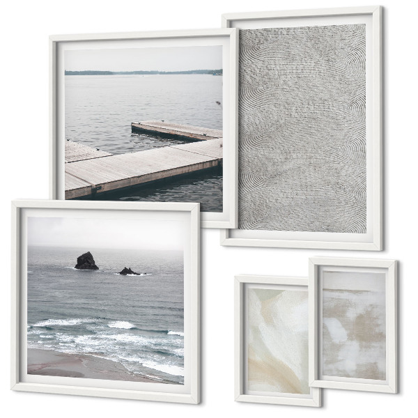Set of 5 wall art pieces Abstract design modern textures