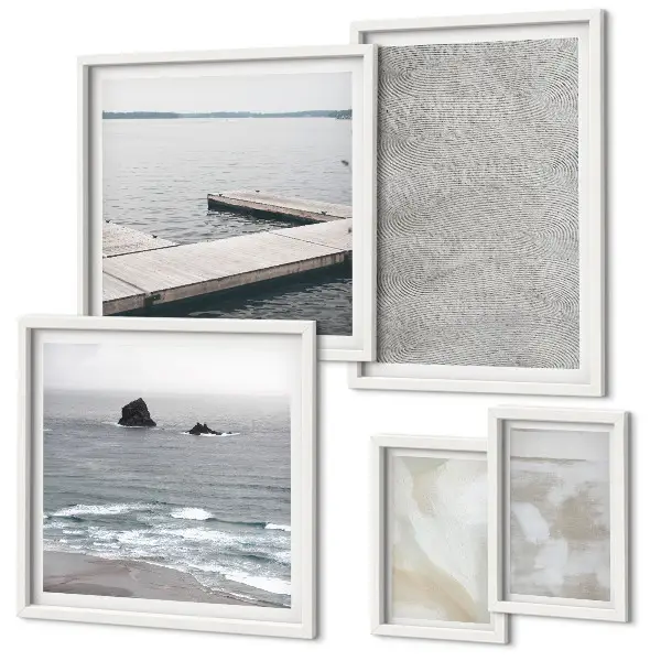 Abstract modern textured wall art set of 5 pieces
