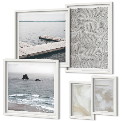 Set of 5 wall art pieces Abstract design modern textures