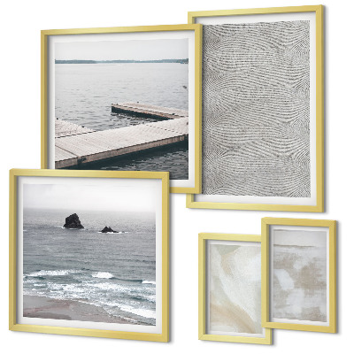 Set of 5 wall art pieces Abstract design modern textures