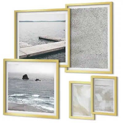 Abstract modern textured wall art set of 5 pieces