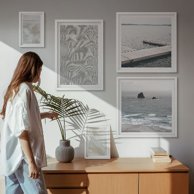 Set of 5 wall art pieces Abstract design modern textures