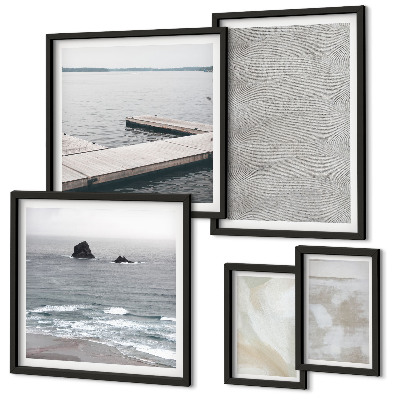 Set of 5 wall art pieces Abstract design modern textures