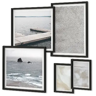 Abstract modern textured wall art set of 5 pieces