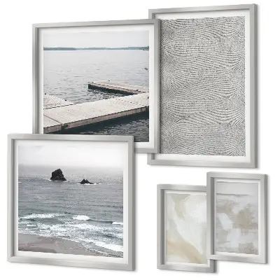 Abstract modern textured wall art set of 5 pieces