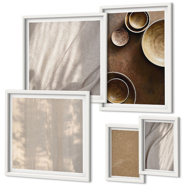 Set of 5 wall art pieces Minimalist texture structures
