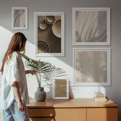 Minimalist texture structures wall art set of 5 pieces