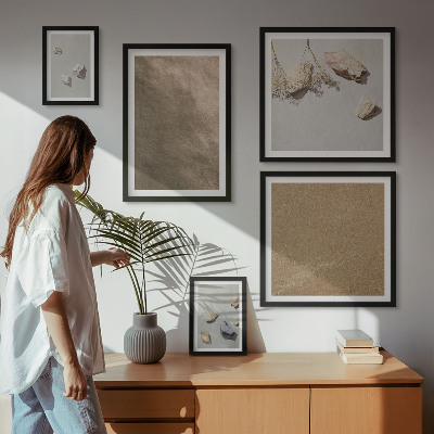 Framed photo set Stones beach natural structures