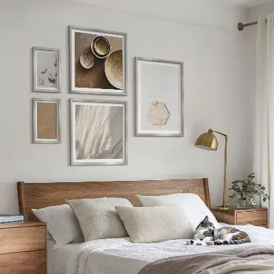Set of 5 wall art pieces minimalist warm textures