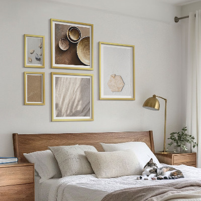 Set of 5 wall art pieces Minimalist textures warm