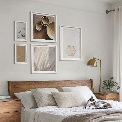 Set of 5 wall art pieces Minimalist textures warm