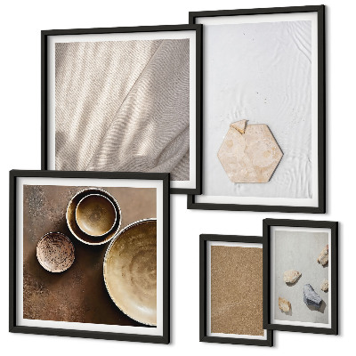 Set of 5 wall art pieces Minimalist textures warm
