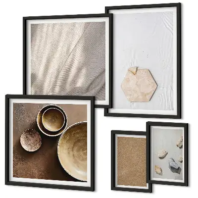 Set of 5 wall art pieces minimalist warm textures