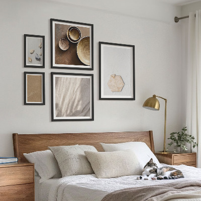 Set of 5 wall art pieces Minimalist textures warm