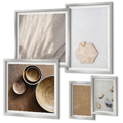 Set of 5 wall art pieces Minimalist textures warm