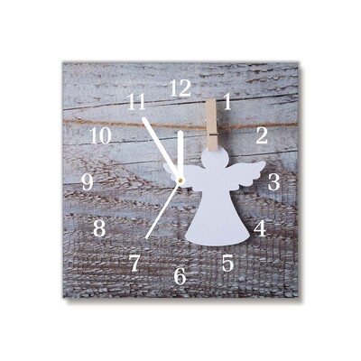 Glass Kitchen Clock Holy Angel Winter