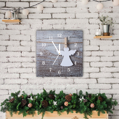 Glass Kitchen Clock Holy Angel Winter
