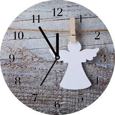 Glass Kitchen Clock Holy Angel Winter
