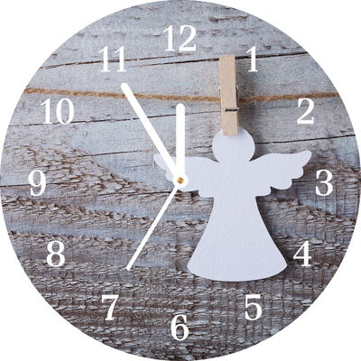 Glass Kitchen Clock Holy Angel Winter