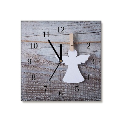 Glass Kitchen Clock Holy Angel Winter