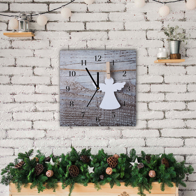 Glass Kitchen Clock Holy Angel Winter