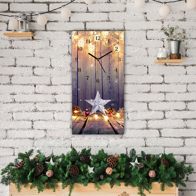 Glass Wall Clock Stars Christmas Lights Decorations