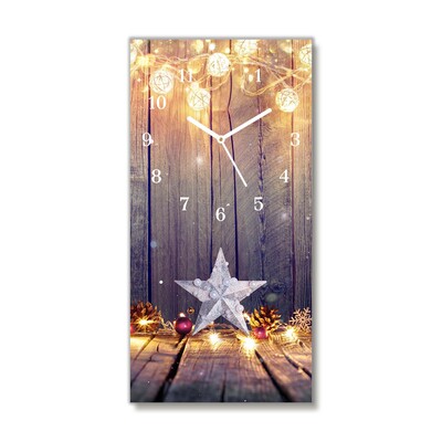 Glass Wall Clock Stars Christmas Lights Decorations