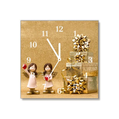 Glass Wall Clock Holy Angels Christmas Gifts