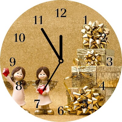 Glass Wall Clock Holy Angels Christmas Gifts