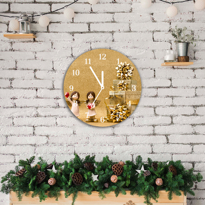 Glass Wall Clock Holy Angels Christmas Gifts
