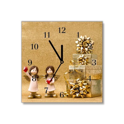 Glass Wall Clock Holy Angels Christmas Gifts