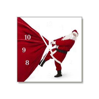 Glass Wall Clock Holy Father Christmas Gifts