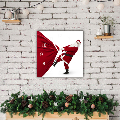 Glass Wall Clock Holy Father Christmas Gifts