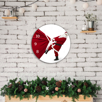 Glass Wall Clock Holy Father Christmas Gifts