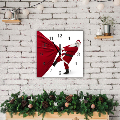 Glass Wall Clock Holy Father Christmas Gifts