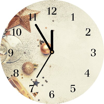 Glass Wall Clock Christmas Baubles