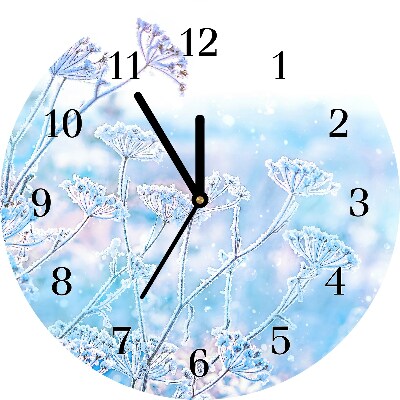 Glass Wall Clock Winter Snow Christmas