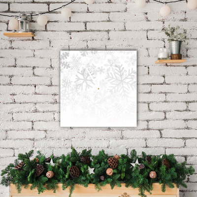Glass Kitchen Clock Winter Snow Snowflakes