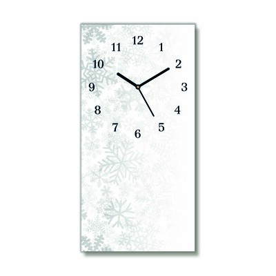 Glass Kitchen Clock Winter Snow Snowflakes